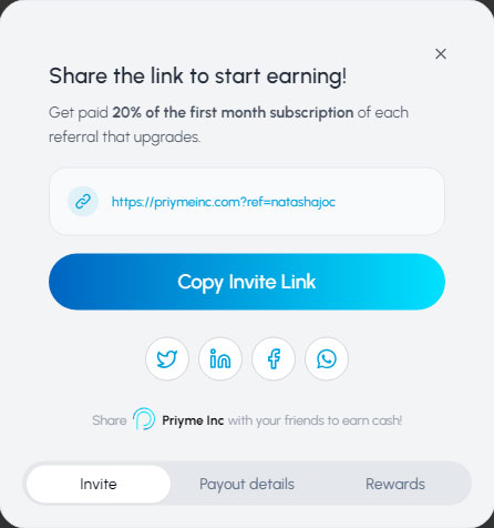 Priyme Inc Affiliate Program